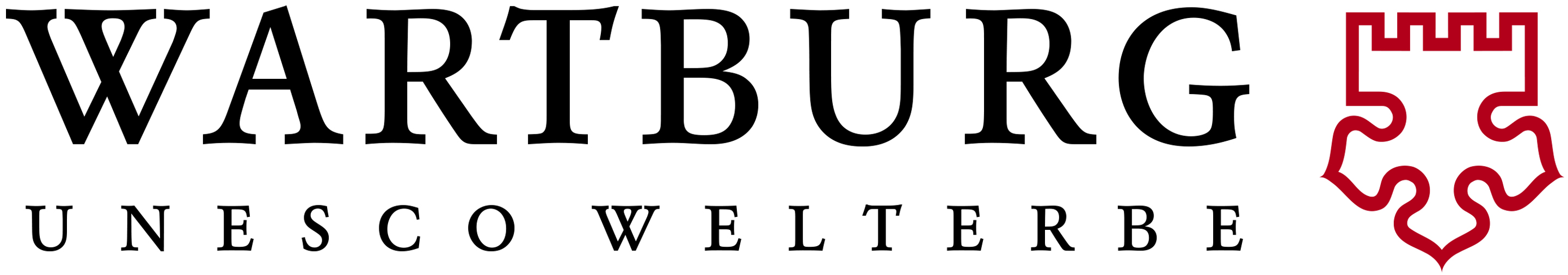 Logo der Wartburg als Wort-Bild-Marke, Schriftzug WARTBURG, darunter UNESCO WELTERBE, daneben eine rote Grafik- Link zu https://www.wartburg.de/